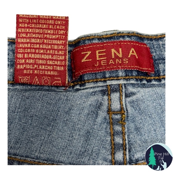 Vintage Y2K Zena Capri Jeans Womens 12 Blue Mid-rise Straight Leg Cuffed EUC - Picture 10 of 12